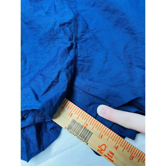 Line And Dot Womens Small Tie Shoulder Romper Jumpsuit Shorts Blue Straps Zip - Picture 11 of 11